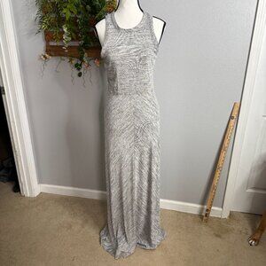 Lou & Grey Space Dye Marled Sleeveless Maxi Dress Grey NWT